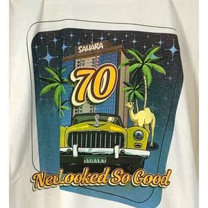 Sahara Las Vegas 70th Aniversary T-Shirt Large New Rear Graphic 2812